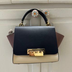 ZAC Zac Posen Eartha Top-Handle Crossbody - Color-Block (Navy/cream/burlwood)